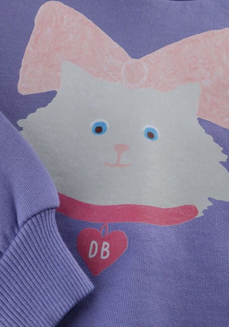 Paarse DAILY BRAT Trui KITTY CAT CROPPED SWEATER - large