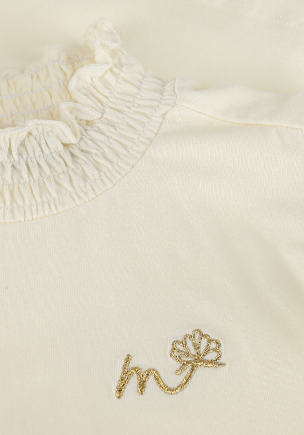 MOODSTREET Longsleeves RUFFLE SMOCK ROL Blanc - large