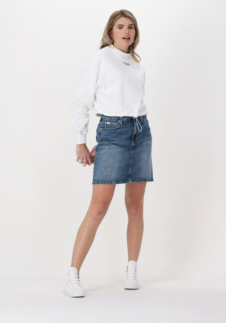 CALVIN KLEIN Chandail STACKED LOGO MOCKNECK SWEATSHIRT en blanc - large