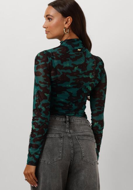 POM AMSTERDAM Haut TURTLENECK - CAMO TEAL GREEN en vert - large