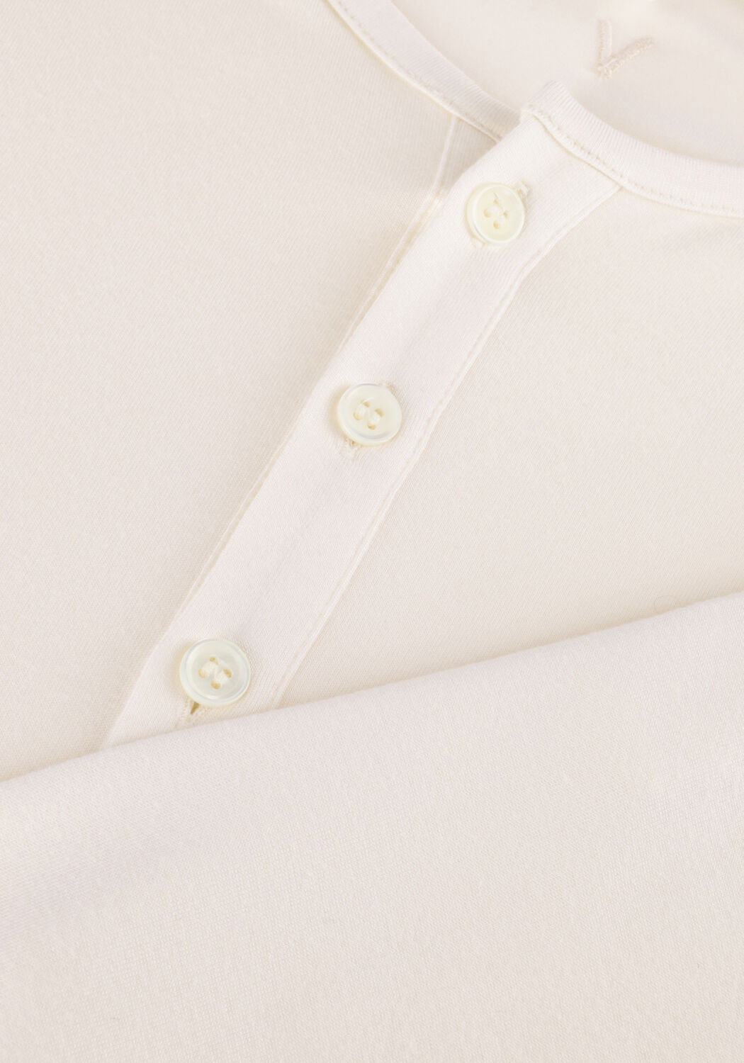 Beige VANILIA Top SOFT JERSEY HENLEY - large