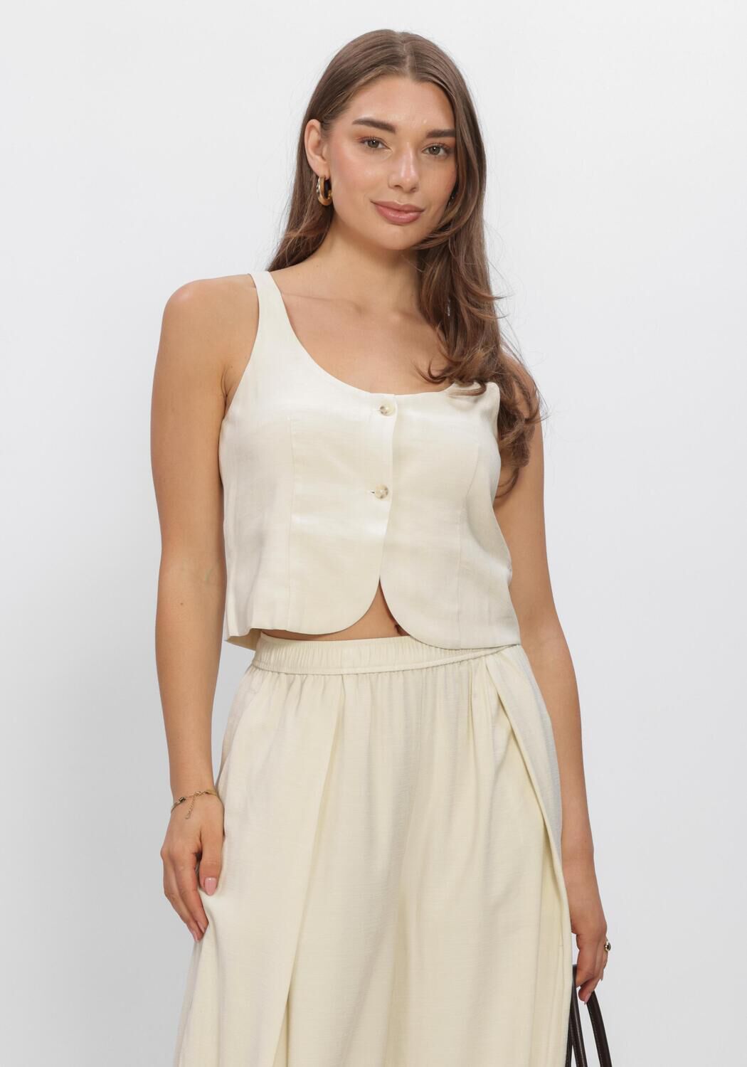 EDITED Gilet SIMONE TOP en beige - large