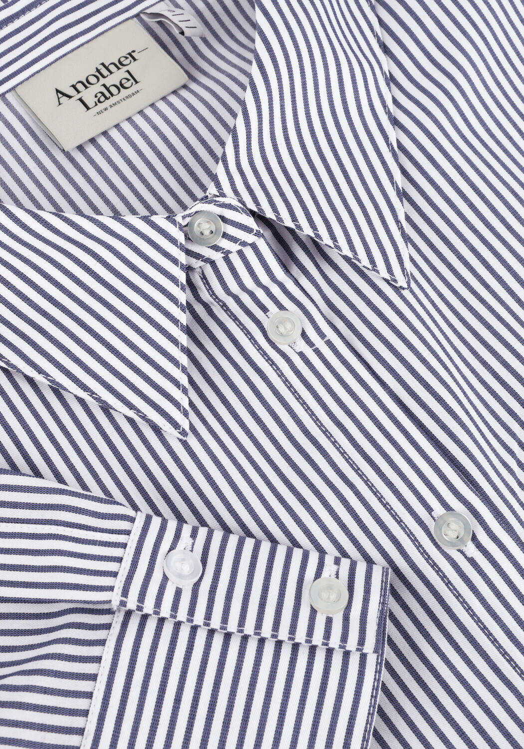 Blauwe ANOTHER LABEL  STELLA SHIRT L/S - large