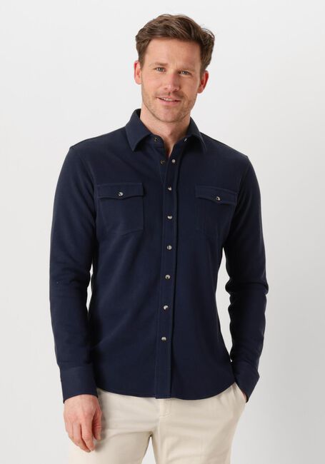 Donkerblauwe PROFUOMO Casual overhemd OVERSHIRT WESTER - large