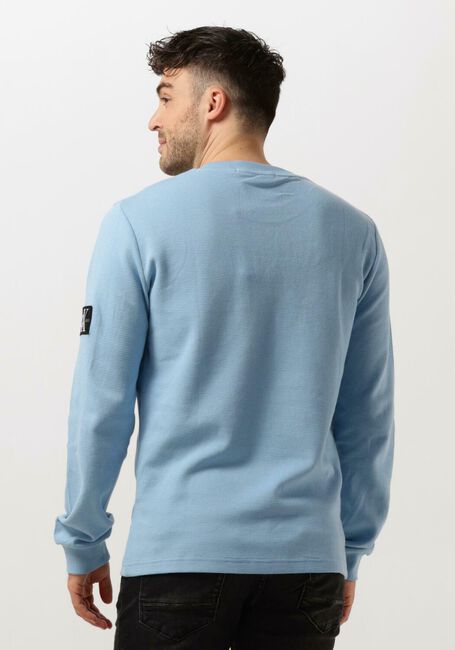 CALVIN KLEIN Pull BADGE WAFFLE LS TEE Bleu clair - large