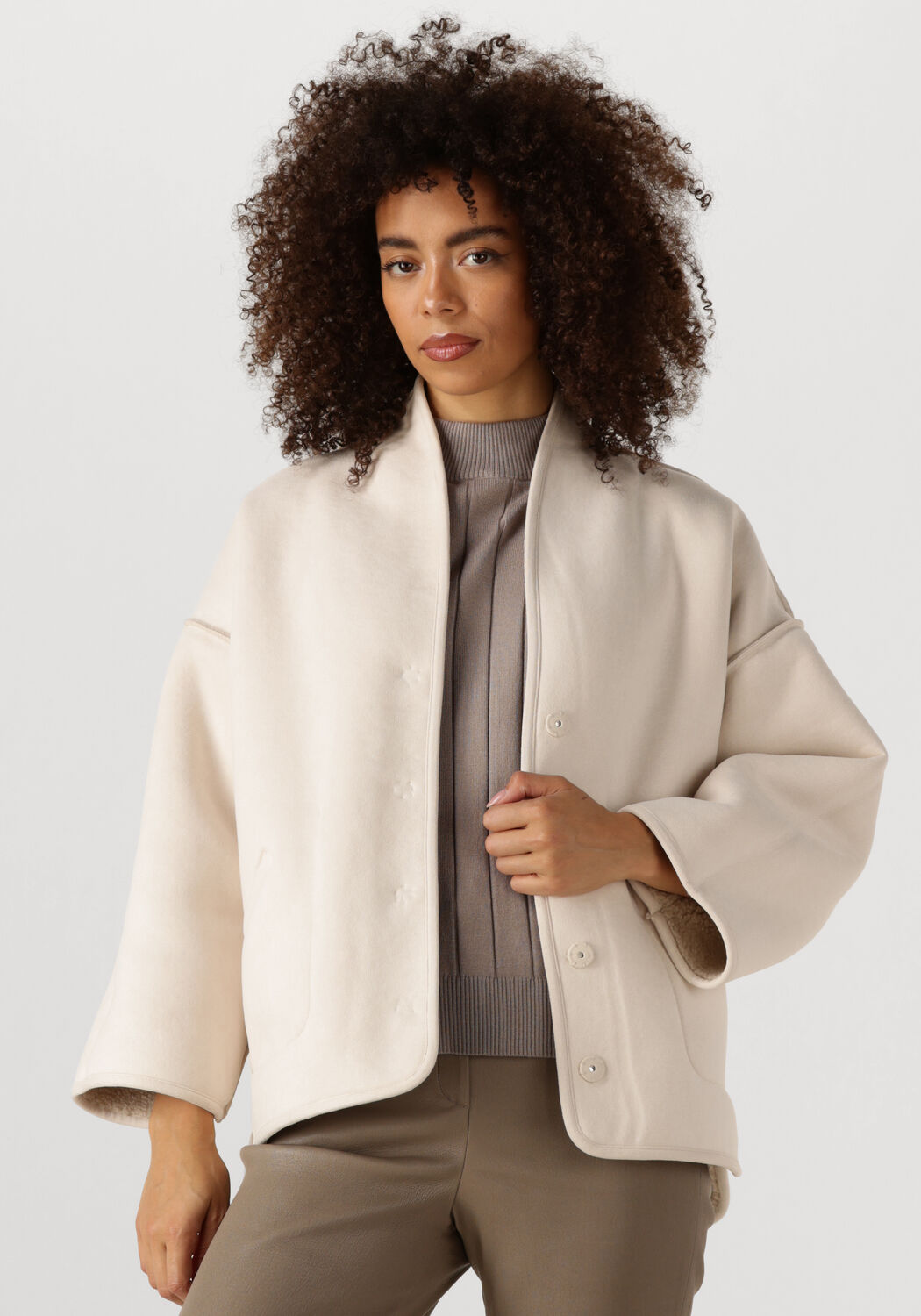 Ecru KNIT-TED Teddy jas JOKO - large