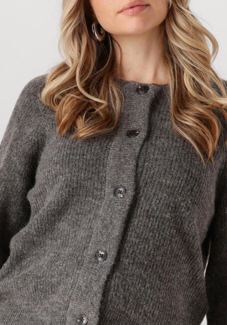 Grijze SELECTED FEMME Vest SLFLULU LS KNIT SHORT CARDIGAN - large