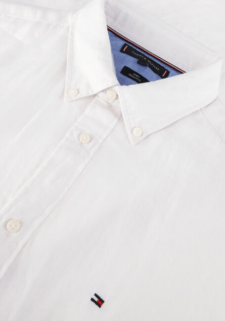 Witte TOMMY HILFIGER Casual overhemd PIGMENT DYED LINEN RF SHIRT S/S - large