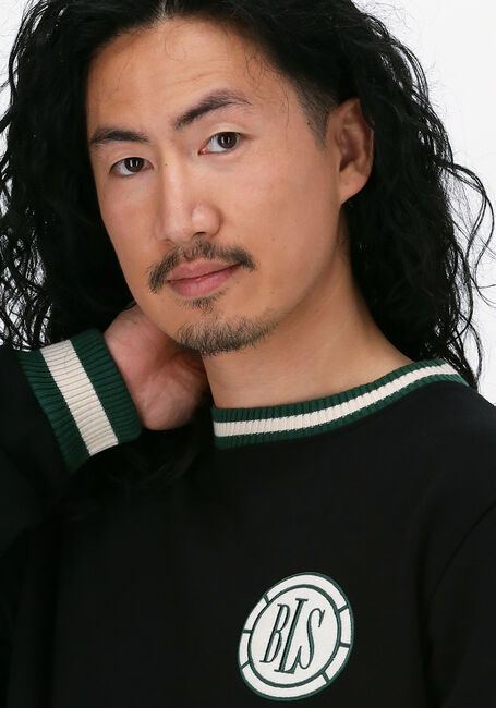 BLS HAFNIA Chandail COMPASS CHEST APPLIQUE CREWNEC en noir - large