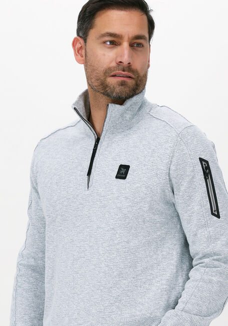 af hebben Komkommer Grof Grijze VANGUARD Trui HALF ZIP COLLAR COTTON MOULINE | Omoda