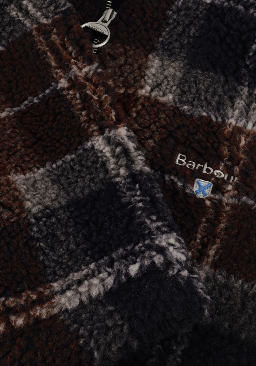 BARBOUR Pull TARTAN FLEECE ZIP THROUGH en multicolore - large