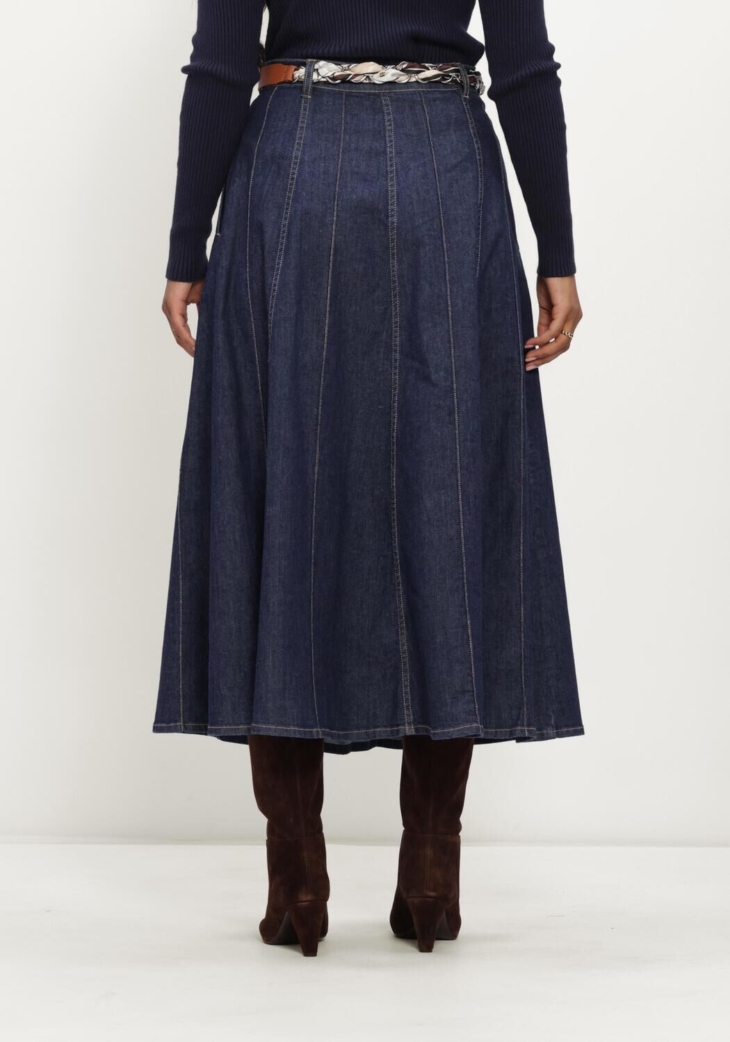 Donkerblauwe CAROLINE BISS Midirok 4716 - large