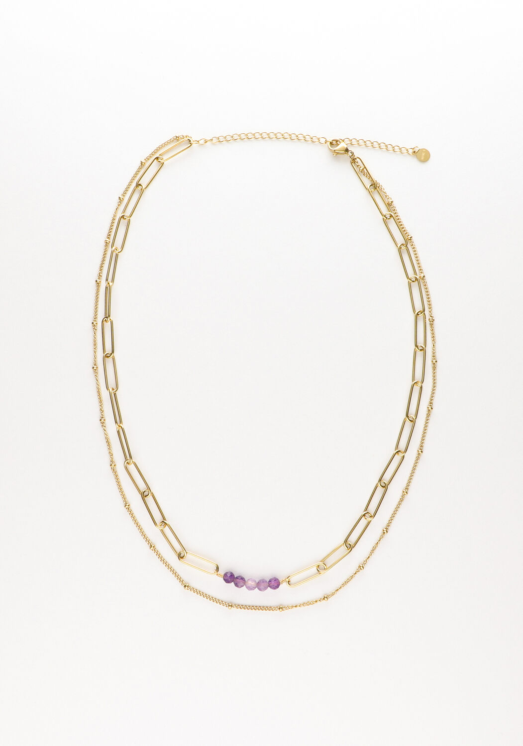Paarse NOTRE-V Sieraad KETTING DUBBEL CHAIN - medium