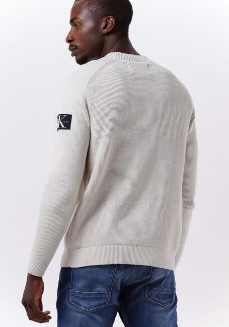 Beige CALVIN KLEIN Sweater MONOLOGO BADGE SWEATER - large