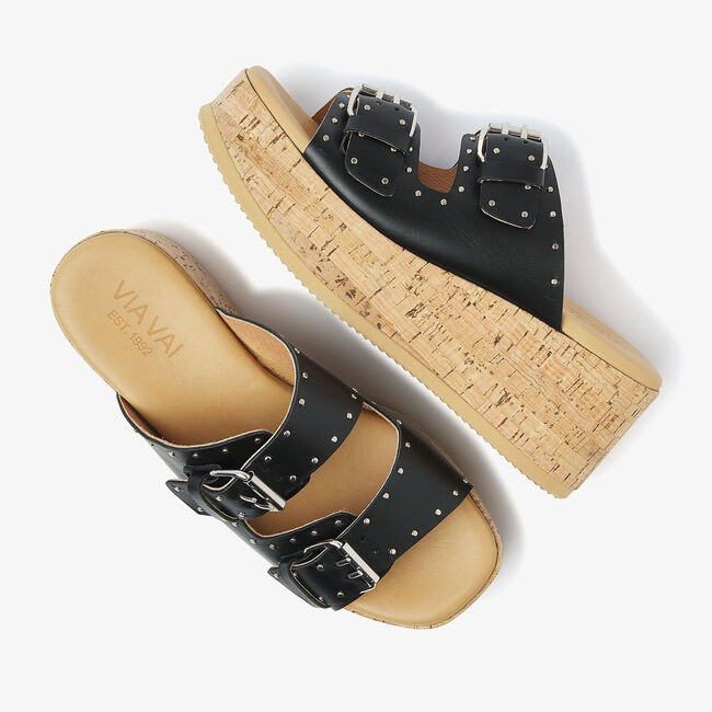 VIA VAI SISSEL MIRA Tongs en noir - large