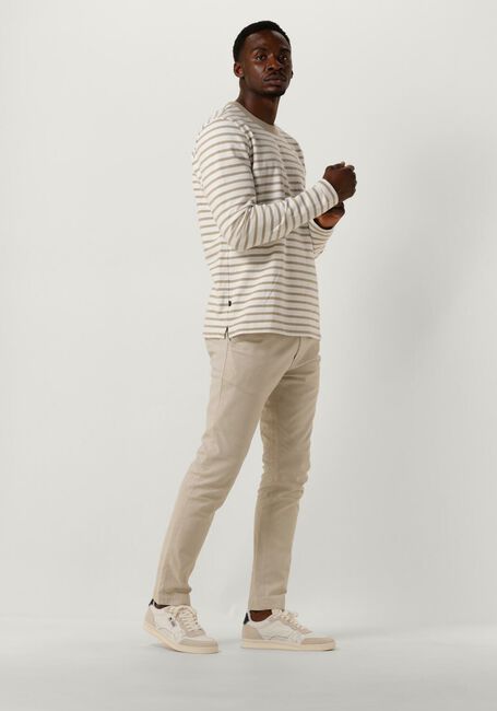 Beige BUTCHER OF BLUE Trui GASPARD STRIPE CREW - large