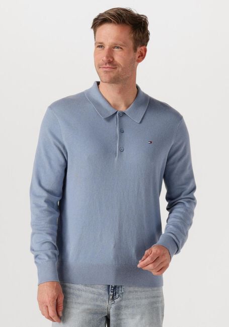TOMMY HILFIGER Pull PIMA ORG CTN CASHMERE LS POLO Bleu clair - large