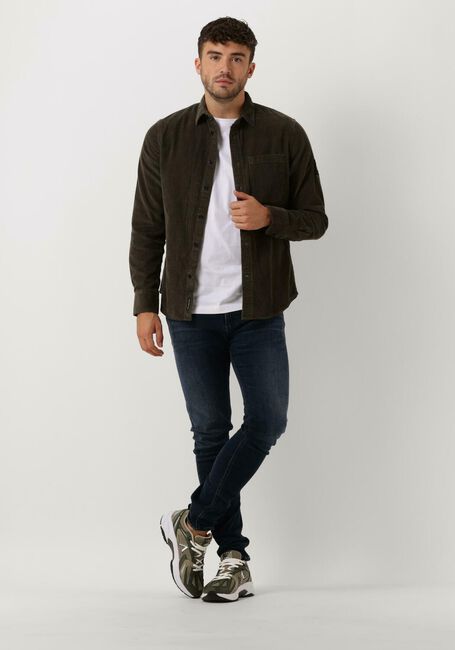 Olijf CALVIN KLEIN Overshirt MONOLOGO BADGE CORDUROY SHIRT - large