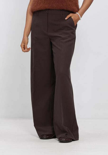 SUMMUM Pantalon large TROUSERS FOAM UNI en marron - large
