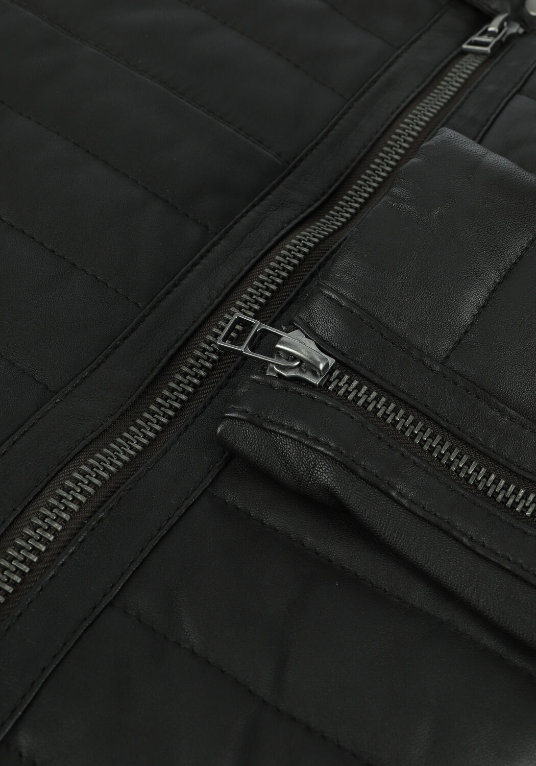 GOOSECRAFT Veste en cuir GC KNIGHT BIKER en marron - large