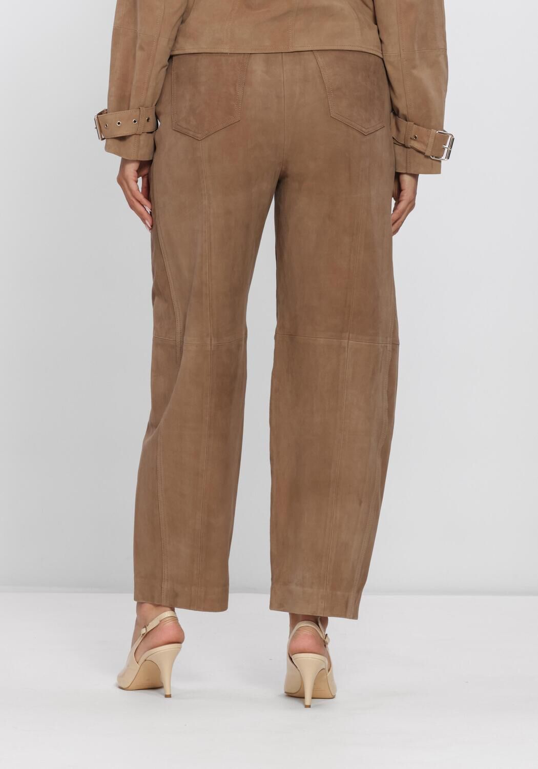 Beige IBANA Broeken/jumpsuits PARAL SUEDE - large