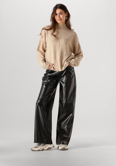 CATWALK JUNKIE Pantalon large LOOSE FIT TEXTURED VEGAN LEATHER TROUSERS en noir - large