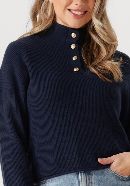 TOMMY HILFIGER Pull GOLD BUTTON POLO LS SWEATER en bleu - large
