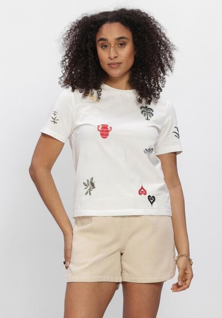 Witte OBJECT T-shirt OBJLUNAI 2/4 LO T-SHIRT - large