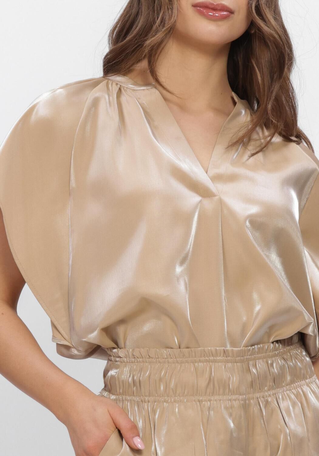 NUKUS Haut TAYLOR TOP SHINY Sable - large