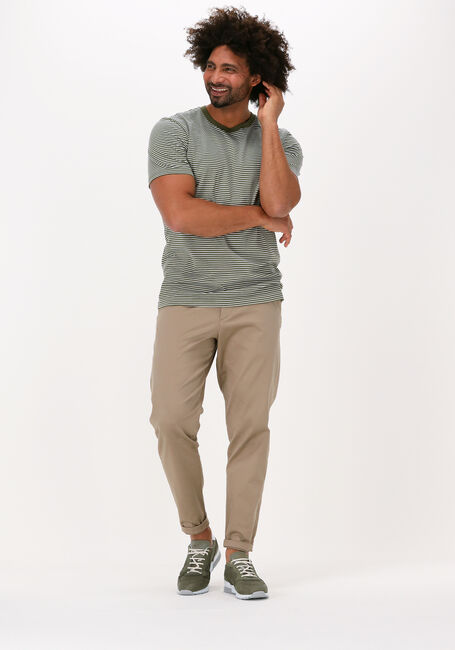 Olijf SELECTED MEN T-shirt SLHNORMAN180 STRIPE SS O-NECK - large