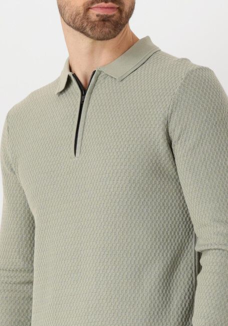CAST IRON Polo LONG SLEEVE POLO COTTON MODAL en vert - large