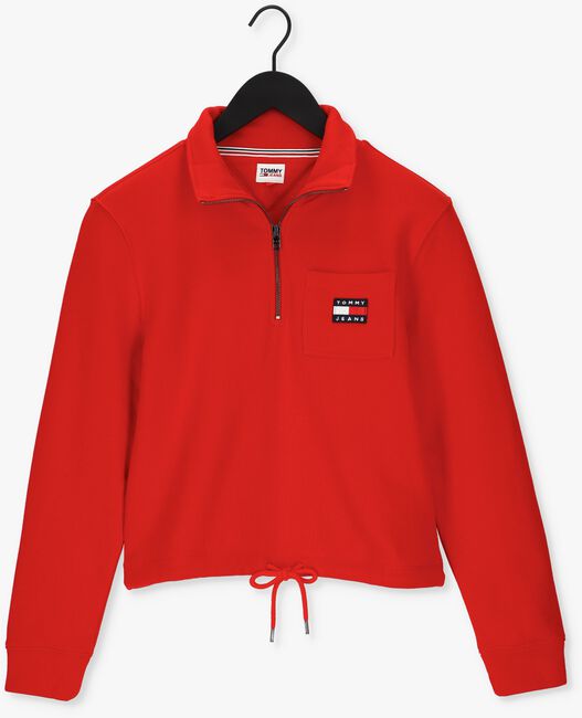 TOMMY JEANS Chandail TJW RELAXED BADGE QUARTER ZIP en rouge - large