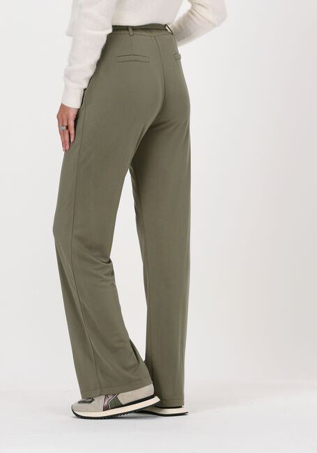 SIMPLE Pantalon large KARA en vert - large
