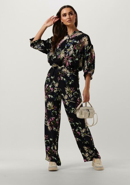 SCOTCH & SODA Pantalon large GIA - MID RISE WIDE LEG PRINTED SILKY TROUSERS en noir - large