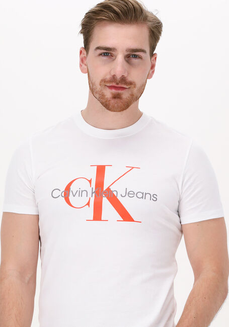 CALVIN KLEIN T-shirt SEASONAL MONOGRAM TEE en blanc - large