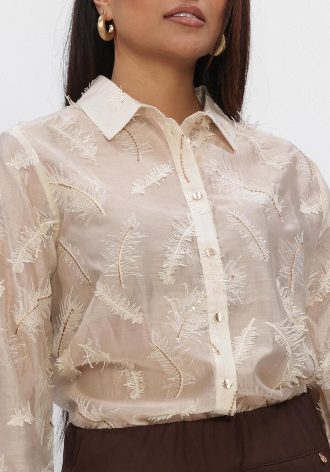 NUKUS AYSHA BLOUSE FEATHERS Blouses Cr&egrave;me - large