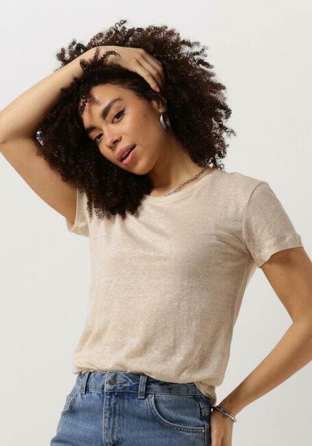 SECOND FEMALE T-shirt PEONY O-NECK TEE en beige - large