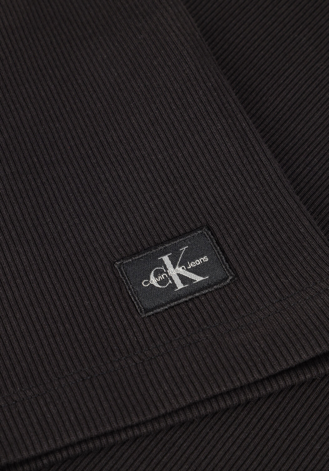 CALVIN KLEIN Haut WOVEN LABEL RIB SLEEVELESS TOP en noir - large