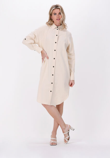 SELECTED WOMEN Robe midi SLFMALVINA-IDA LS en beige - large