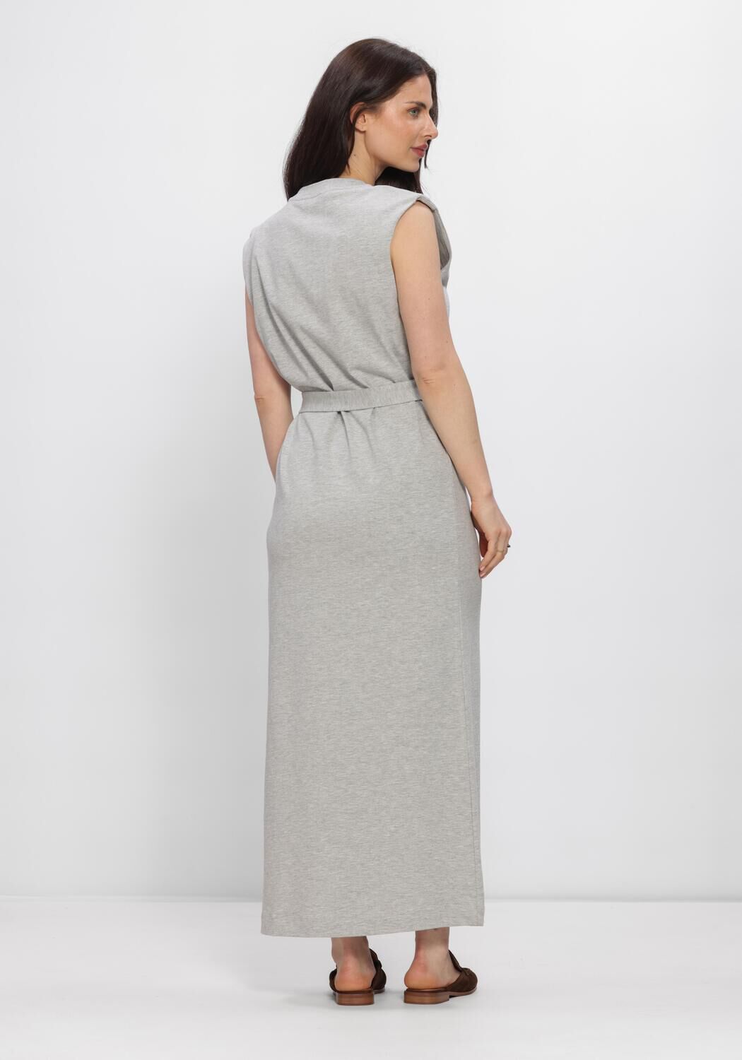 SELECTED WOMEN Robe maxi SLFHALLEY SL ANKLE DRESS en gris - large