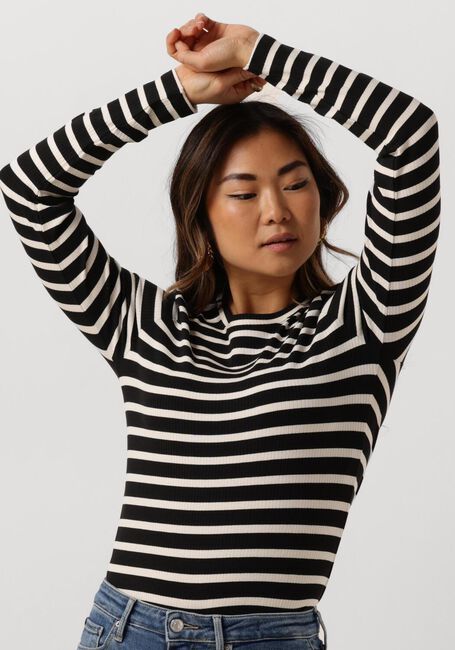 TOMMY HILFIGER SLIM 5X2 RIB STRIPE C-NK LS Hauts & T-shirts en noir - large