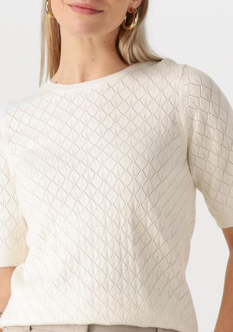 Gebroken wit SELECTED FEMME Top SLFHELEN 2/4 KNIT BOAT NECK - large