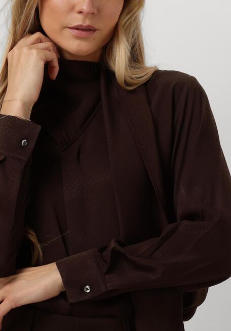 Bruine VANILIA  BOW SATIN BLOUSE - large