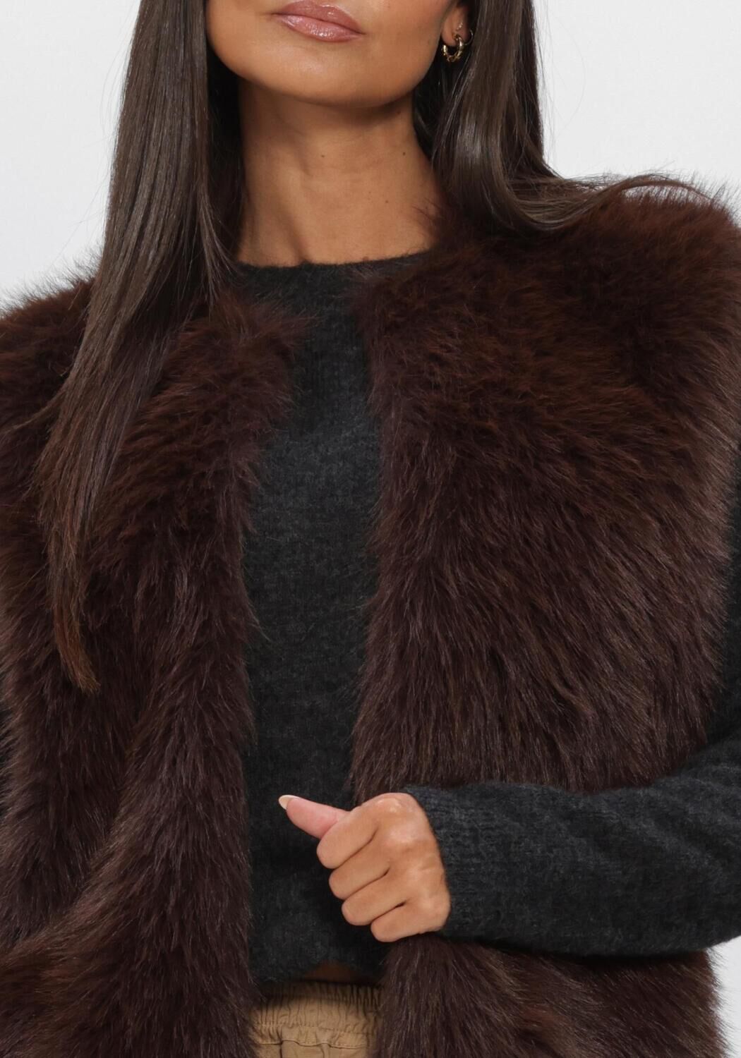 BY-BAR Gilet MONA FAUX FUR GILET en marron - large