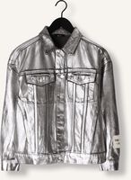 Zilveren ALIX THE LABEL Jack LADIES WOVEN SILVER DENIM JACKET Zilveren ALIX THE LABEL Jack LADIES WOVEN SILVER DENIM JACKET - medium
