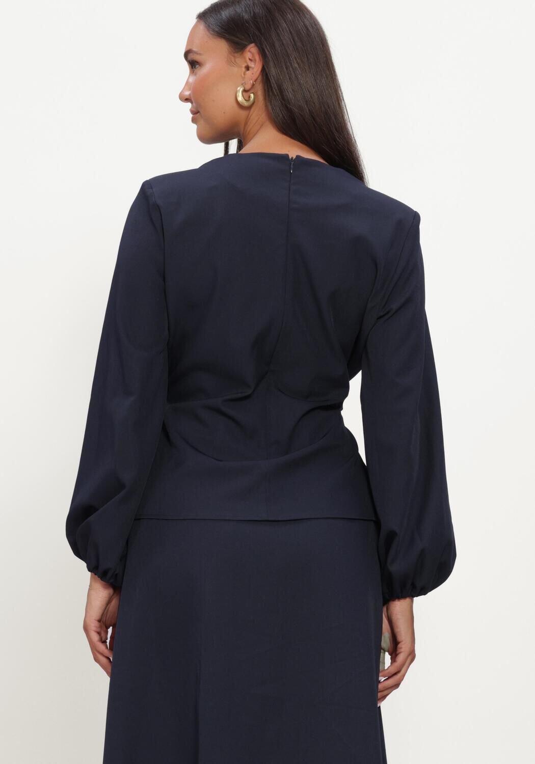 Donkerblauwe CO'COUTURE  LUNACC TIE BLOUSE - large