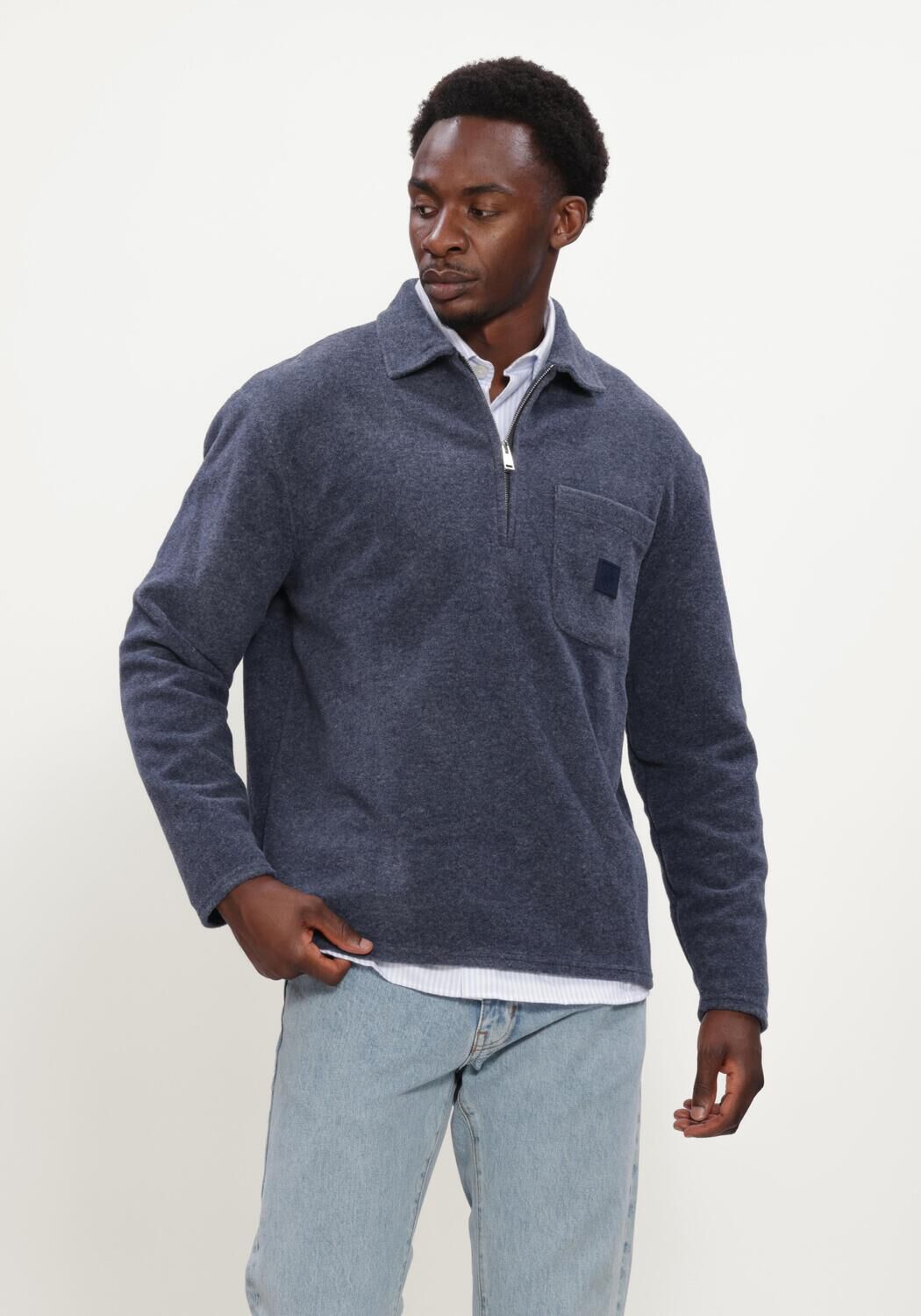 Donkerblauwe THE GOODPEOPLE Trui LEO - large