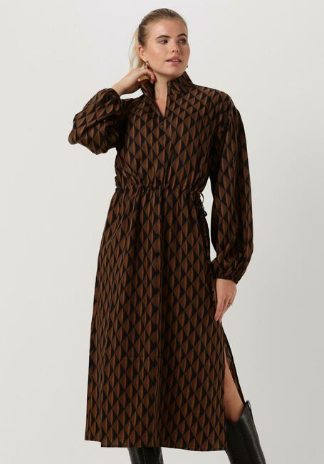 Bruine GESTUZ Midi jurk LITHILDE LONG DRESS - large