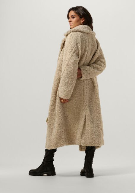 Beige NOTRE-V Teddy jas TEDDY COAT LONG - large