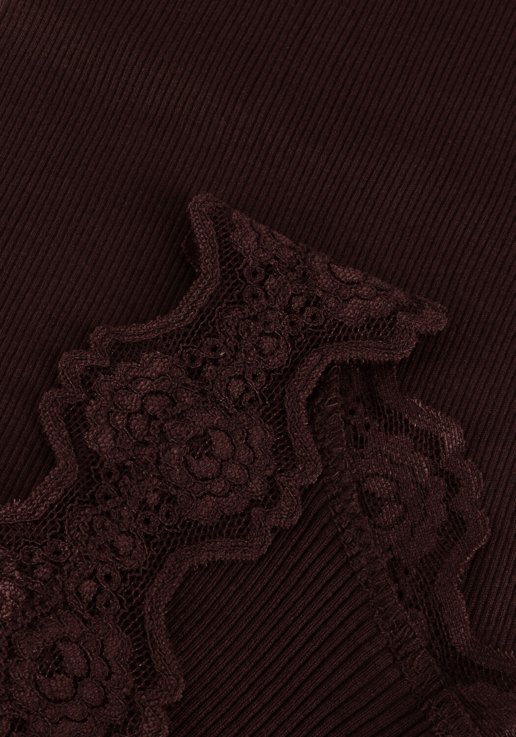 ROSEMUNDE Haut BABETTE SILK TOP W/ LACE en marron - large
